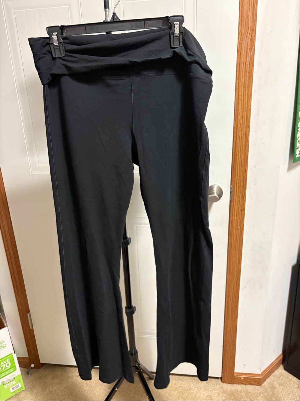 PINK Victoria's Secret Black Fold-Over Waist Leggings